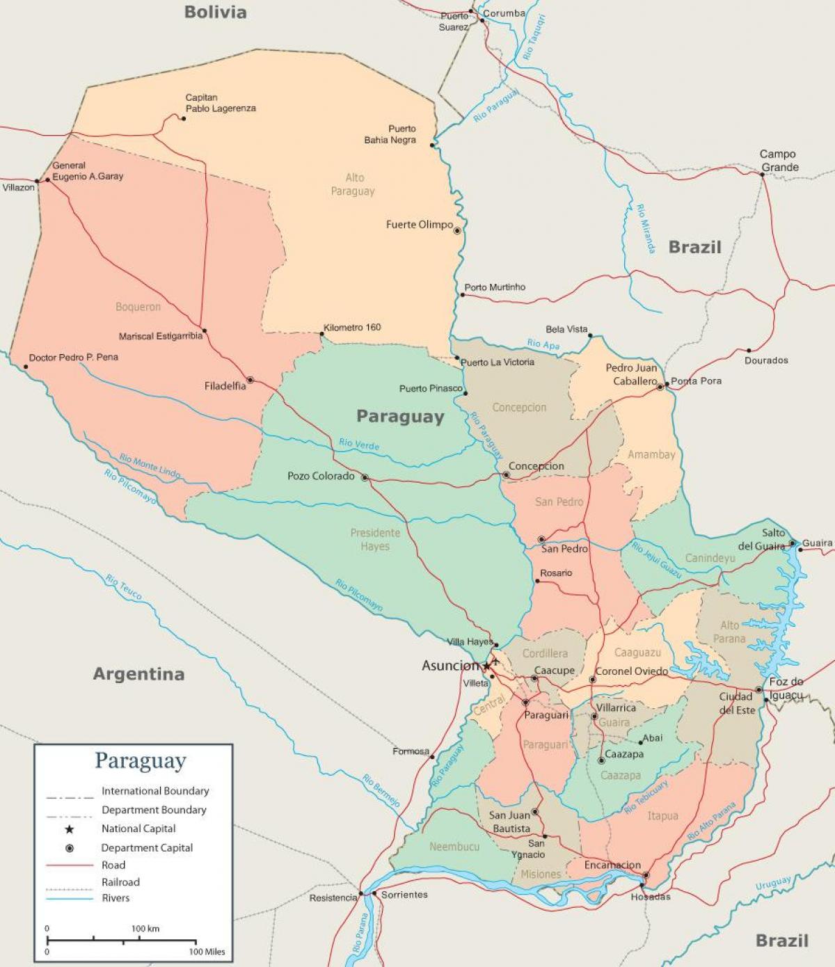 Paraguai assumpció mapa