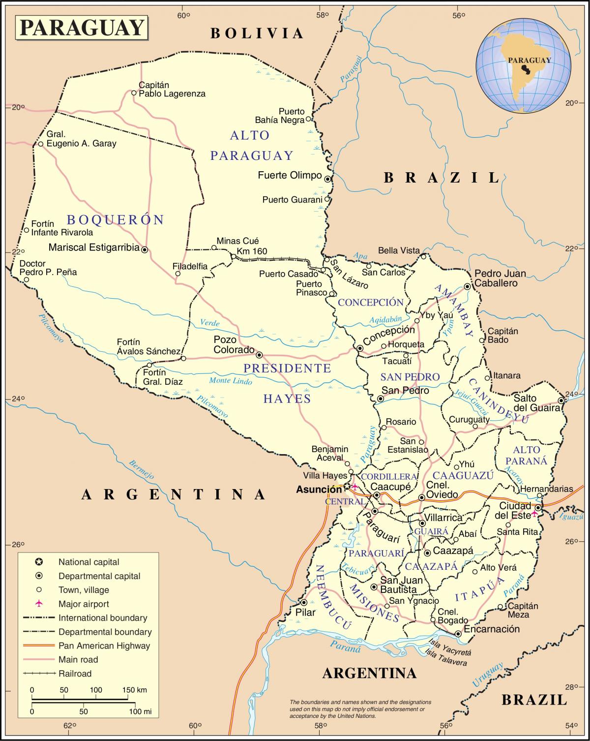 Mapa de cateura Paraguai 