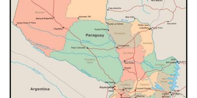 Mapa del Paraguai amb les ciutats
