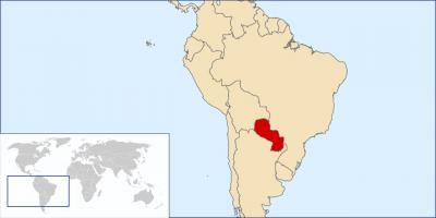 Paraguai ubicació en el mapa del món