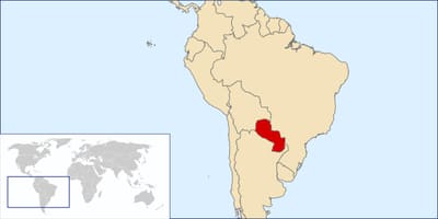 Paraguai ubicació en el mapa del món